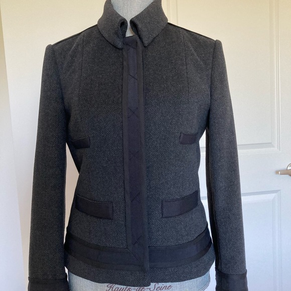 Pink Tartan designer’s house jacket, 100% wool, grey, size 42 ( 4-6 ) - Picture 2 of 12